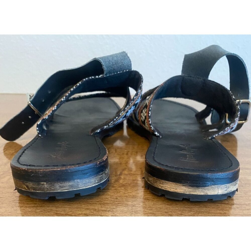 Free People Boho Strappy Black Multi Balkan Sandal 9.5 - Picture 7 of 8